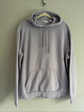 Calvin Klein Relaxed Pullover Cotton Blend Hoodie in muted purple size large